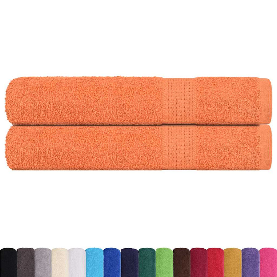 Saunahanddoeken 2 st 80x200 cm 360 g/m² 100% katoen oranje