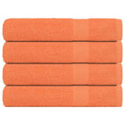 Handdoeken 4 st 100x200 cm oranje katoen