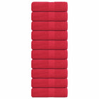 Washandjes 10 st 30x30 cm rood katoen
