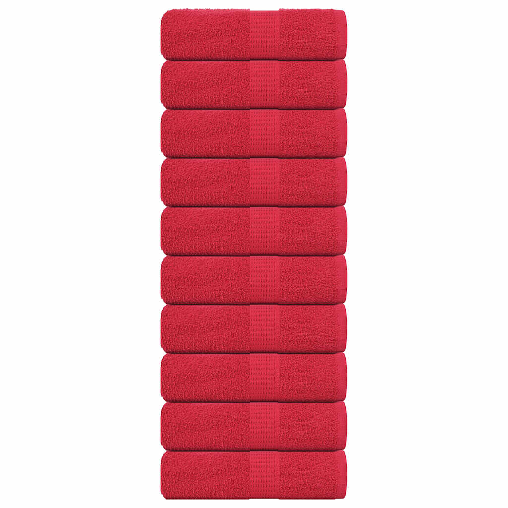 Zeepdoekjes 10 st 30x30 cm 360 g/m² 100% katoen rood