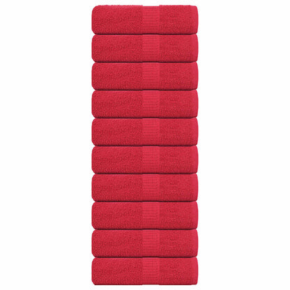 Zeepdoekjes 10 st 30x30 cm 360 g/m² 100% katoen rood
