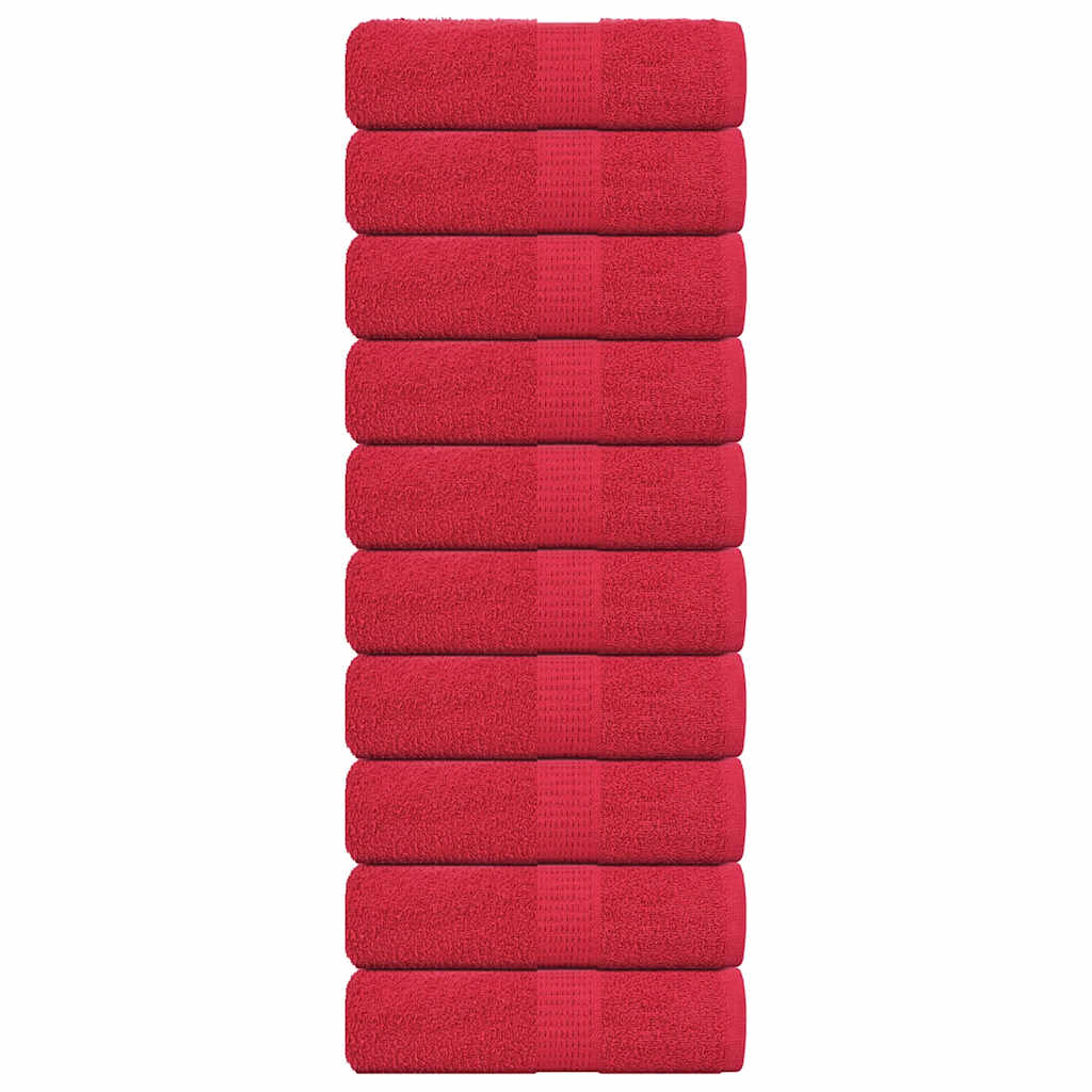 Gastendoekjes 10 st 30x50 cm 360 g/m² 100% katoen rood