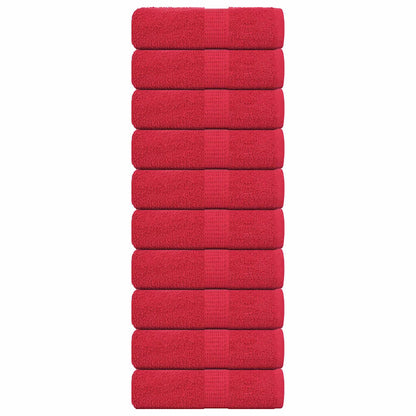 Gastendoekjes 10 st 30x50 cm 360 g/m² 100% katoen rood