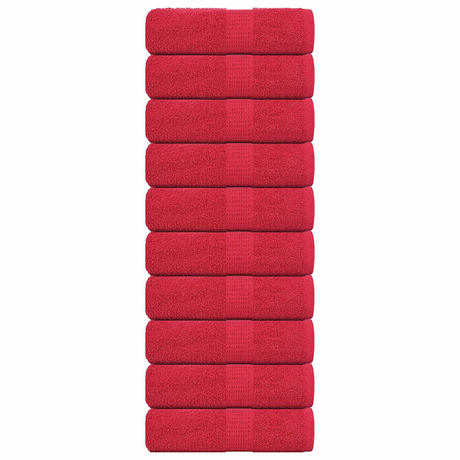 Gastendoekjes 10 st 30x50 cm 360 g/m² 100% katoen rood