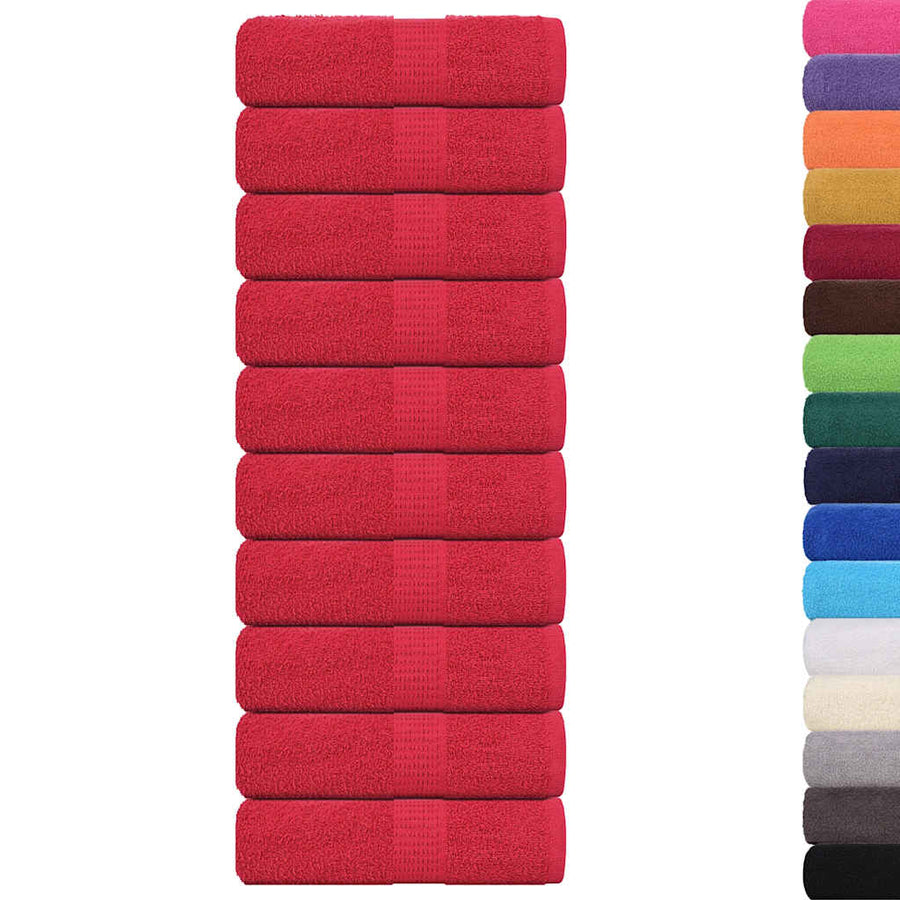 Gastendoekjes 10 st 30x50 cm 360 g/m² 100% katoen rood