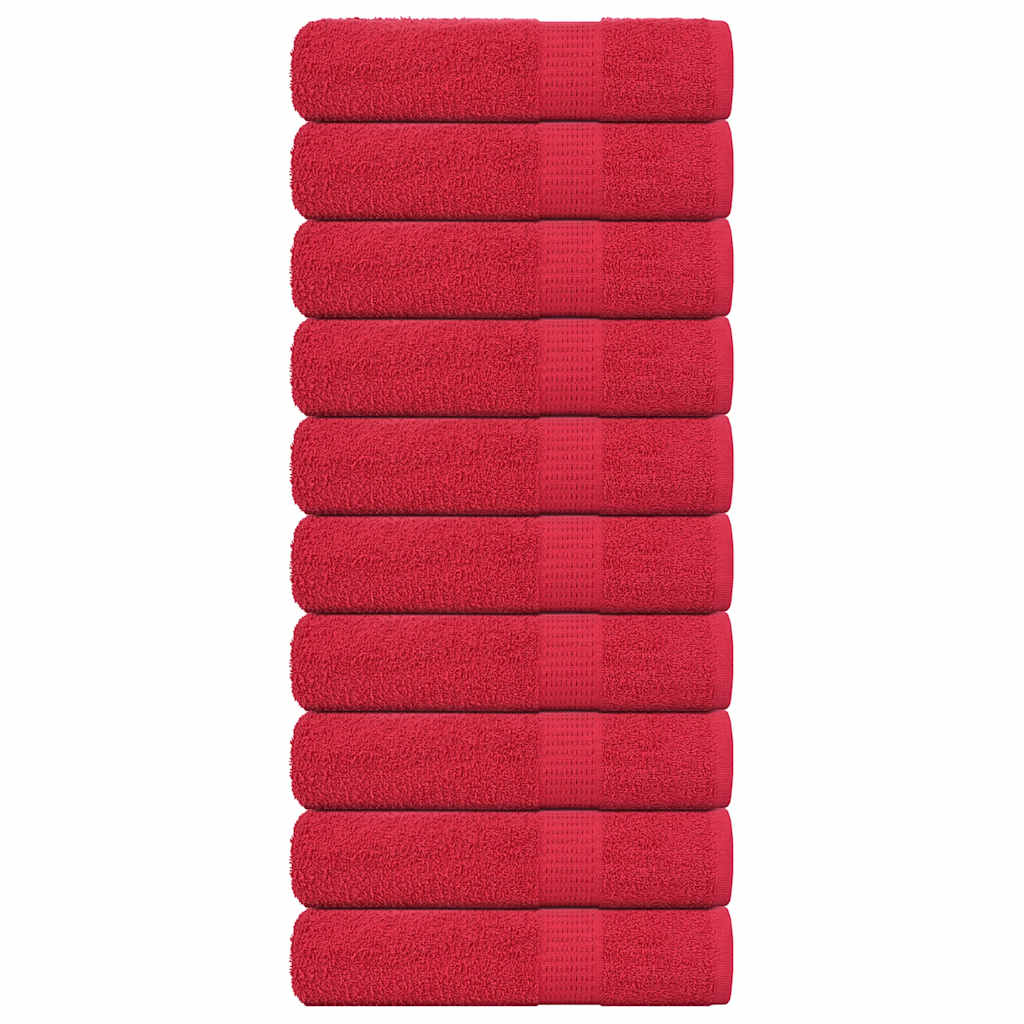 Handdoeken 10 st 50x100 cm 360 g/m² 100% katoen rood
