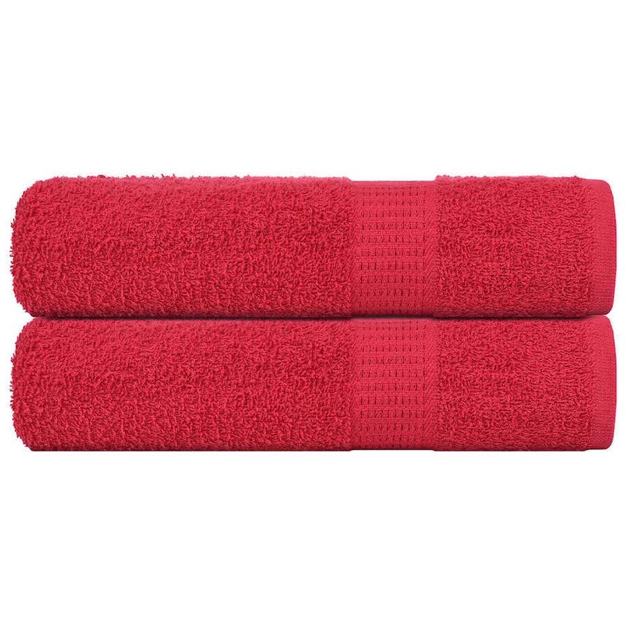 Douchehanddoeken 2 st 70x140 cm 360 g/m² 100% katoen rood