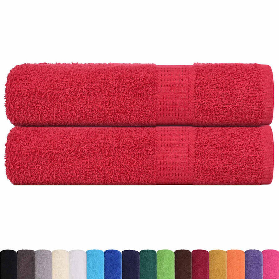 Douchehanddoeken 2 st 70x140 cm 360 g/m² 100% katoen rood