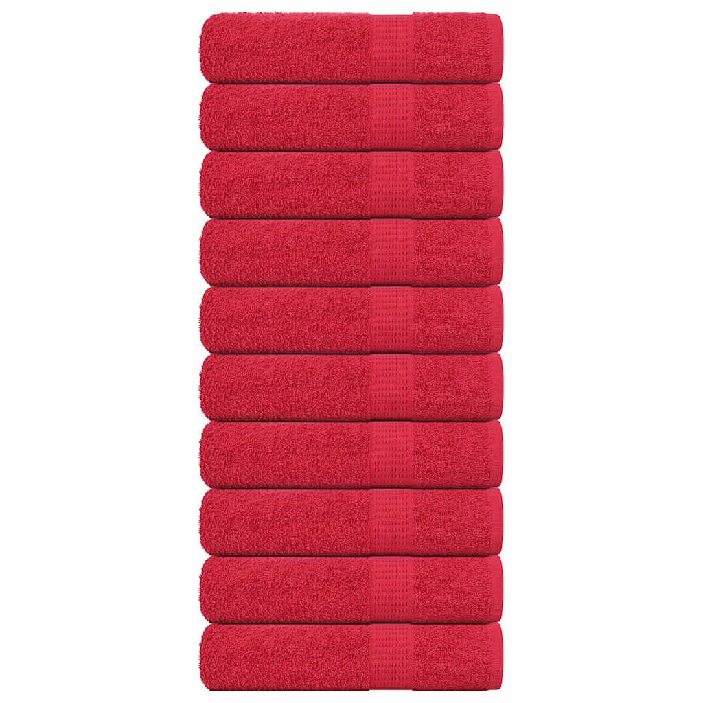 Douchehanddoeken 10 st 70x140 cm 360 g/m² 100% katoen rood