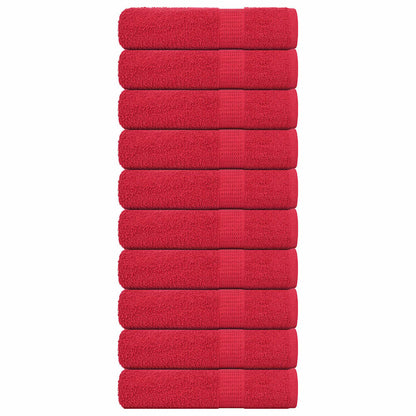 Douchehanddoeken 10 st 70x140 cm 360 g/m² 100% katoen rood