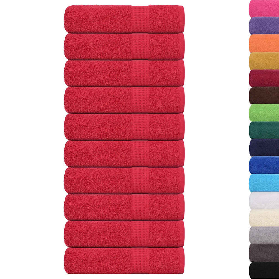 Douchehanddoeken 10 st 70x140 cm 360 g/m² 100% katoen rood