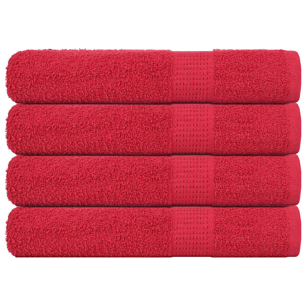 Saunahanddoeken 4 st 80x200 cm 360 g/m² 100% katoen rood