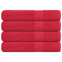 Saunahanddoeken 4 st 80x200 cm 360 g/m² 100% katoen rood