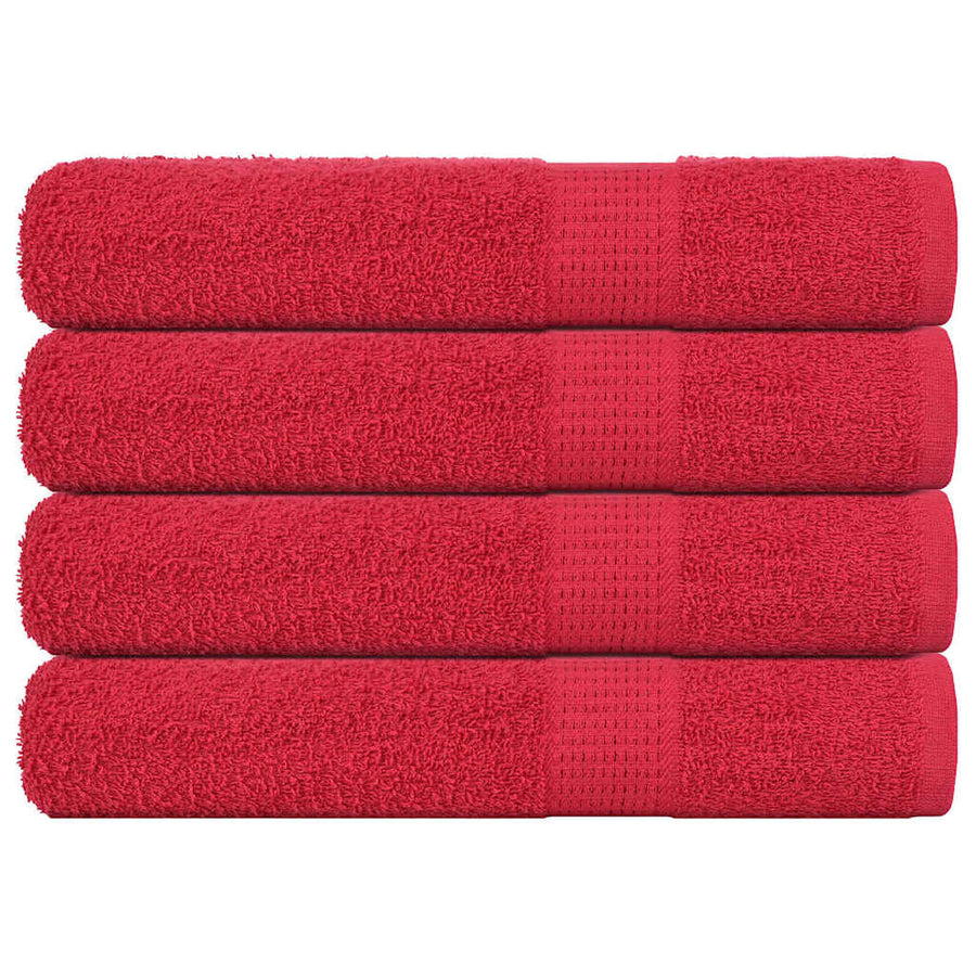 Saunahanddoeken 4 st 80x200 cm 360 g/m² 100% katoen rood