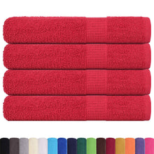 Saunahanddoeken 4 st 80x200 cm 360 g/m² 100% katoen rood