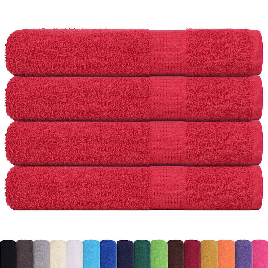Saunahanddoeken 4 st 80x200 cm 360 g/m² 100% katoen rood