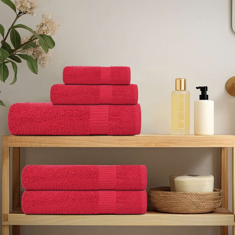 Saunahanddoeken 4 st 80x200 cm 360 g/m² 100% katoen rood