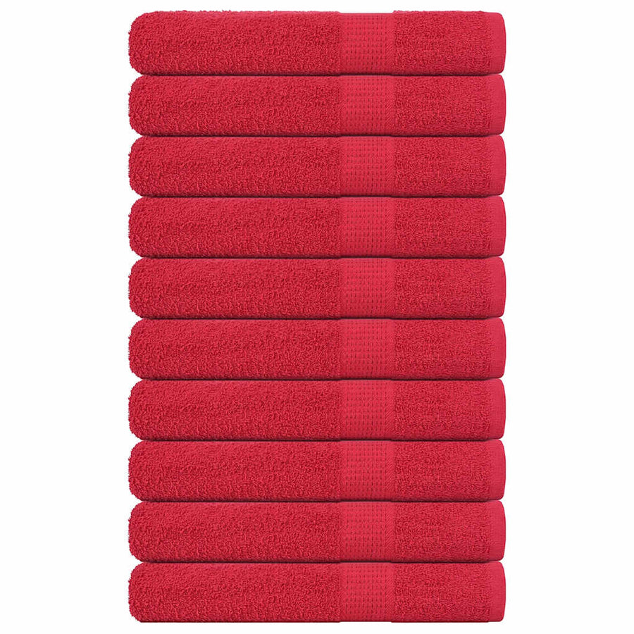 Saunahanddoeken 10 st 80x200 cm 360 g/m² 100% katoen rood