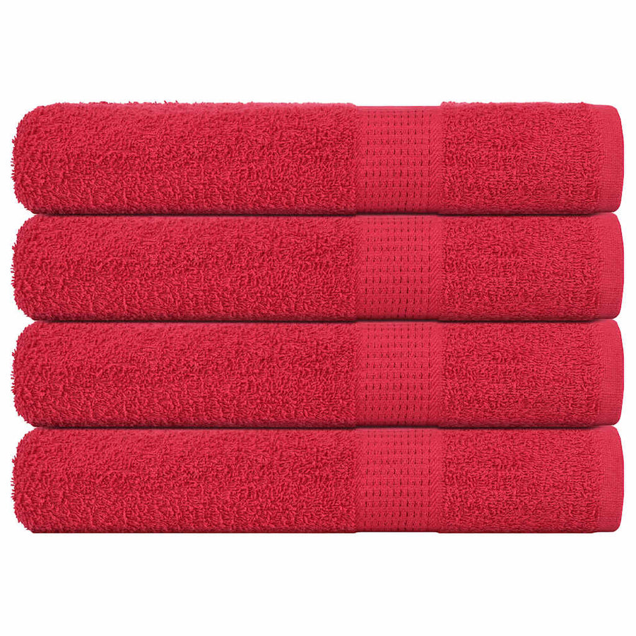 Handdoeken 4 st 100x200 cm 360 g/m² 100% katoen rood