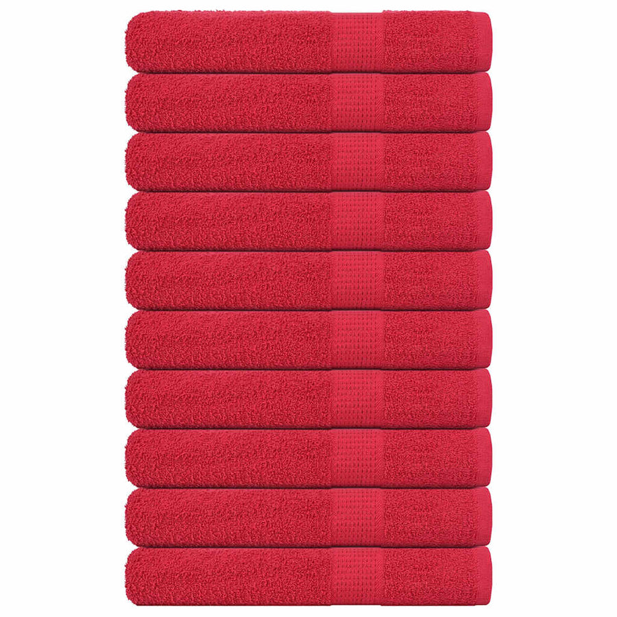 Handdoeken 10 st 100x200 cm 360 g/m² 100% katoen rood