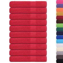 Handdoeken 10 st 100x200 cm 360 g/m² 100% katoen rood