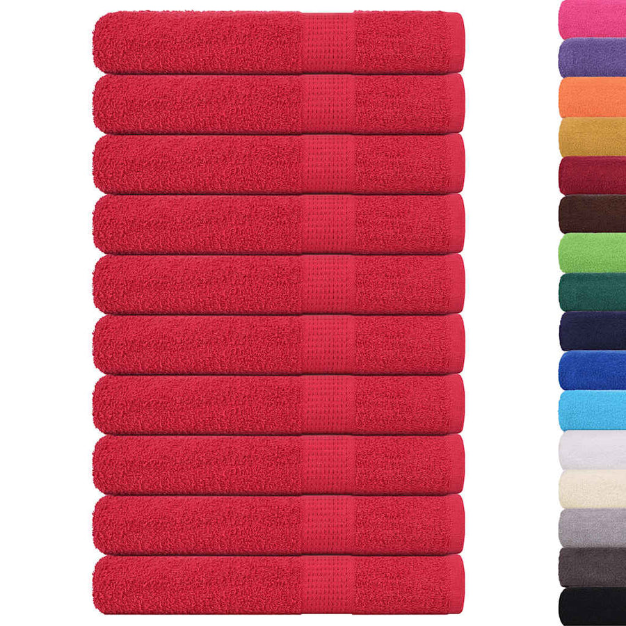 Handdoeken 10 st 100x200 cm 360 g/m² 100% katoen rood
