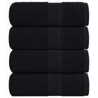 Washandjes 30x30 cm zwart 4 stuks