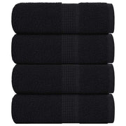 Washandjes 30x30 cm zwart 4 stuks