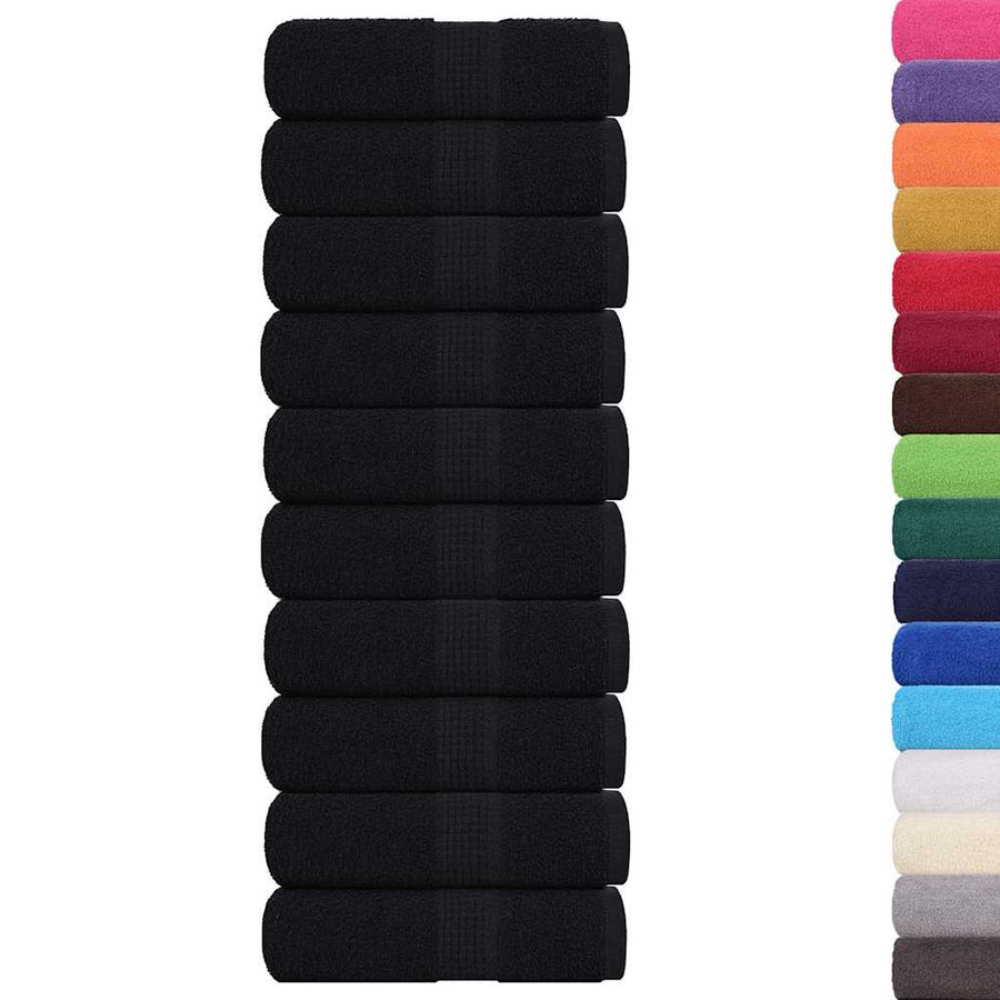 Zeepdoekjes 10 st 30x30 cm 360 g/m² 100% katoen zwart