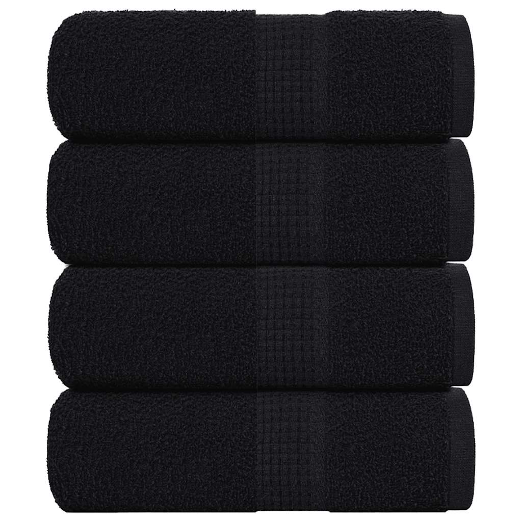 Gastendoekjes 4 st 30x50 cm 360 g/m² 100% katoen zwart