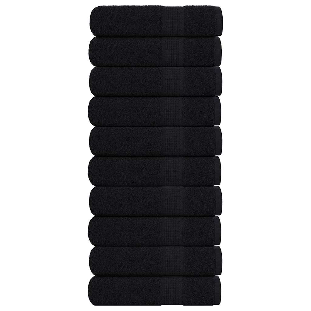 Handdoeken 10 st 50x100 cm 360 g/m² 100% katoen zwart