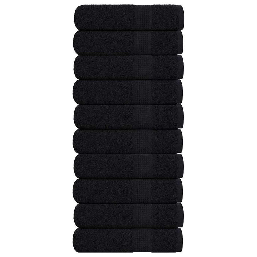 Handdoeken 10 st 50x100 cm 360 g/m² 100% katoen zwart