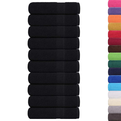 Handdoeken 10 st 50x100 cm 360 g/m² 100% katoen zwart
