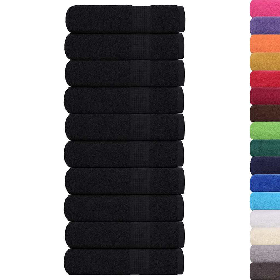 Handdoeken 10 st 50x100 cm 360 g/m² 100% katoen zwart
