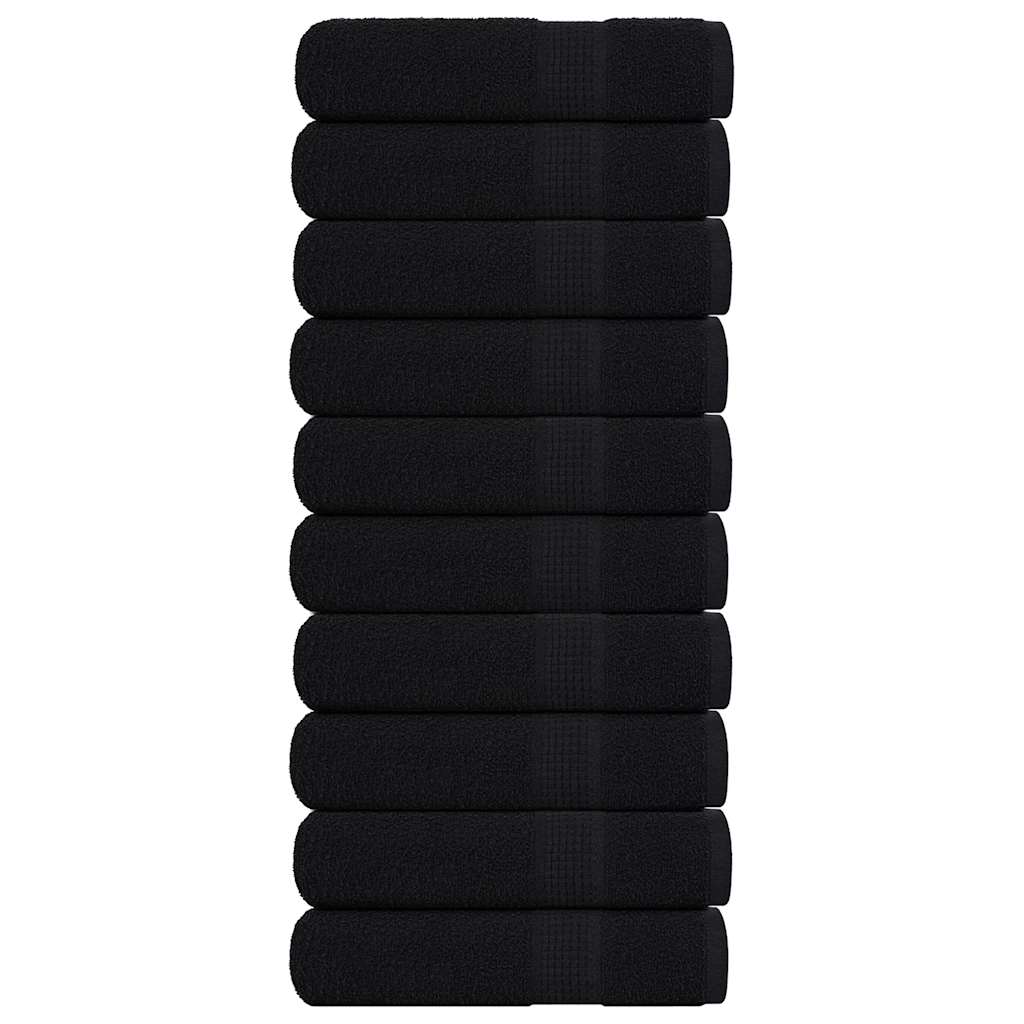 Douchehanddoeken 10 st 70x140 cm 360 g/m² 100% katoen zwart