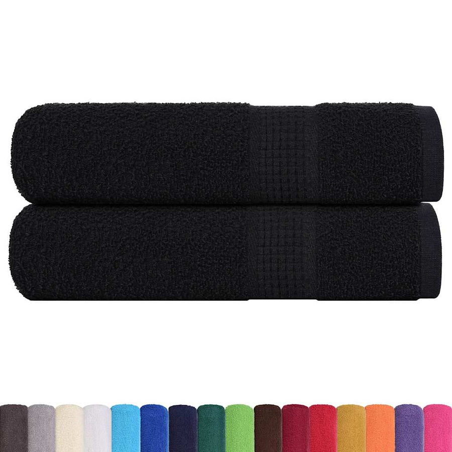 Badhanddoeken 2 st 100x150 cm 360 g/m² 100% katoen zwart