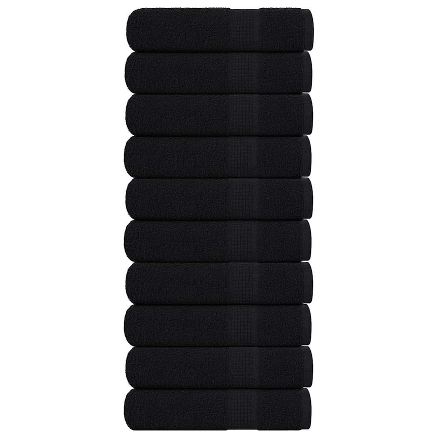 Badhanddoeken 10 st 100x150 cm 360 g/m² 100% katoen zwart