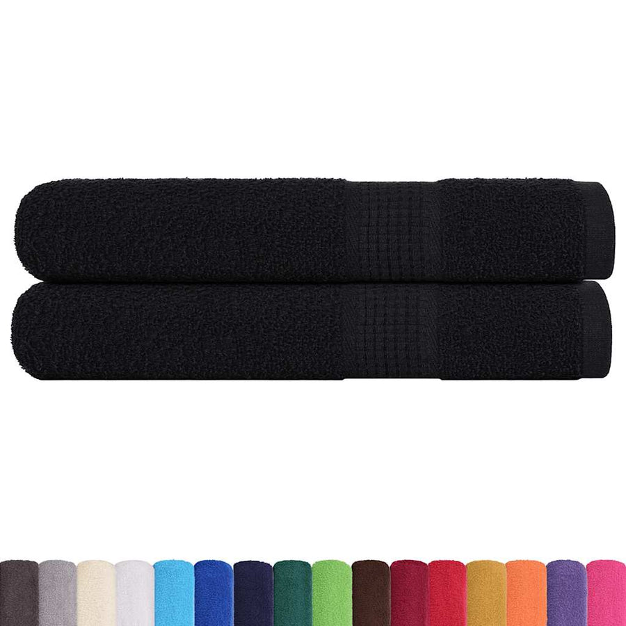 Handdoeken 2 st 100x200 cm 360 g/m² 100% katoen zwart