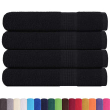 Handdoeken 4 st 100x200 cm 360 g/m² 100% katoen zwart