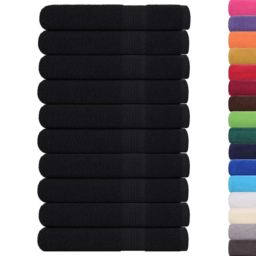 Handdoeken 10 st 100x200 cm 360 g/m² 100% katoen zwart