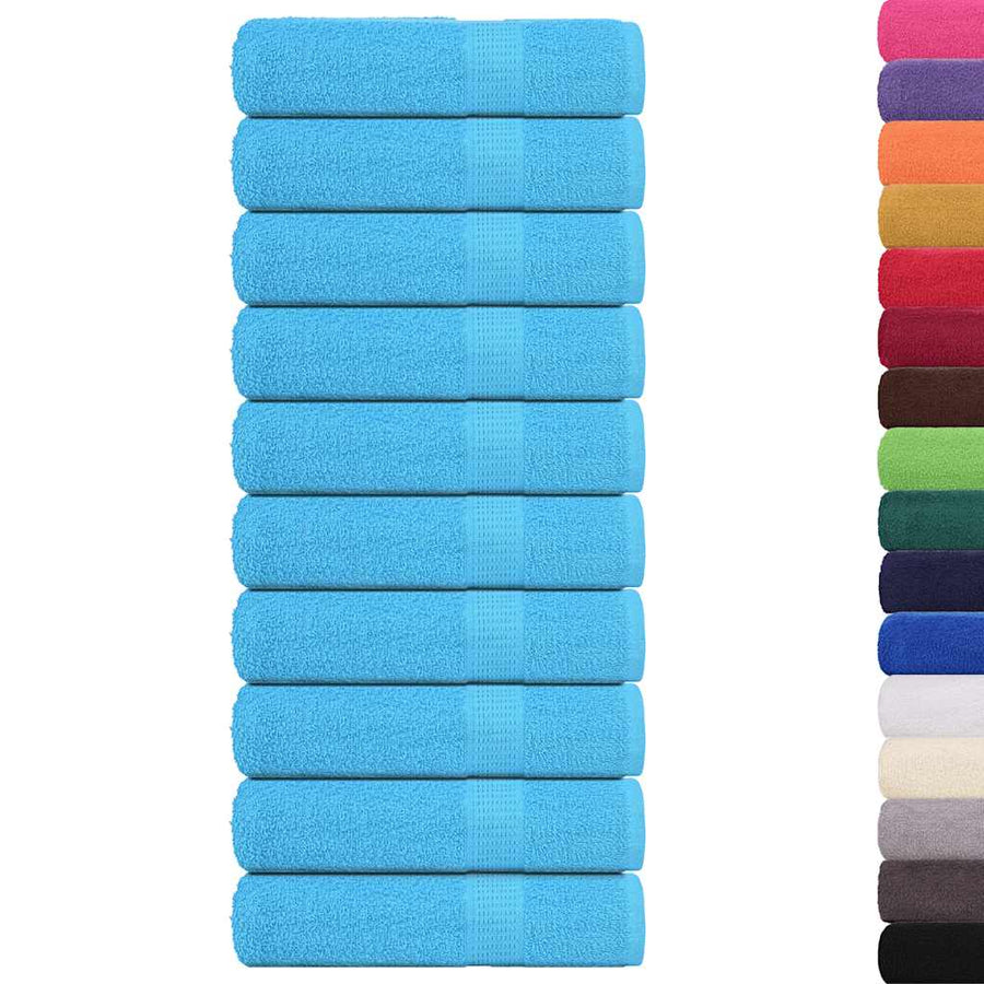 Handdoeken 10 st 50x100 cm 360 g/m² 100% katoen turquoise