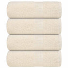 Washandjes 4 st 30x30 cm crème katoen