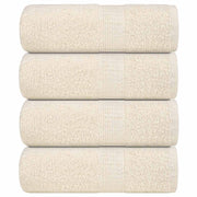 Washandjes 4 st 30x30 cm crème katoen
