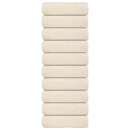 Zeepdoekjes 10 st 30x30 cm 360 g/m² 100% katoen crèmekleurig