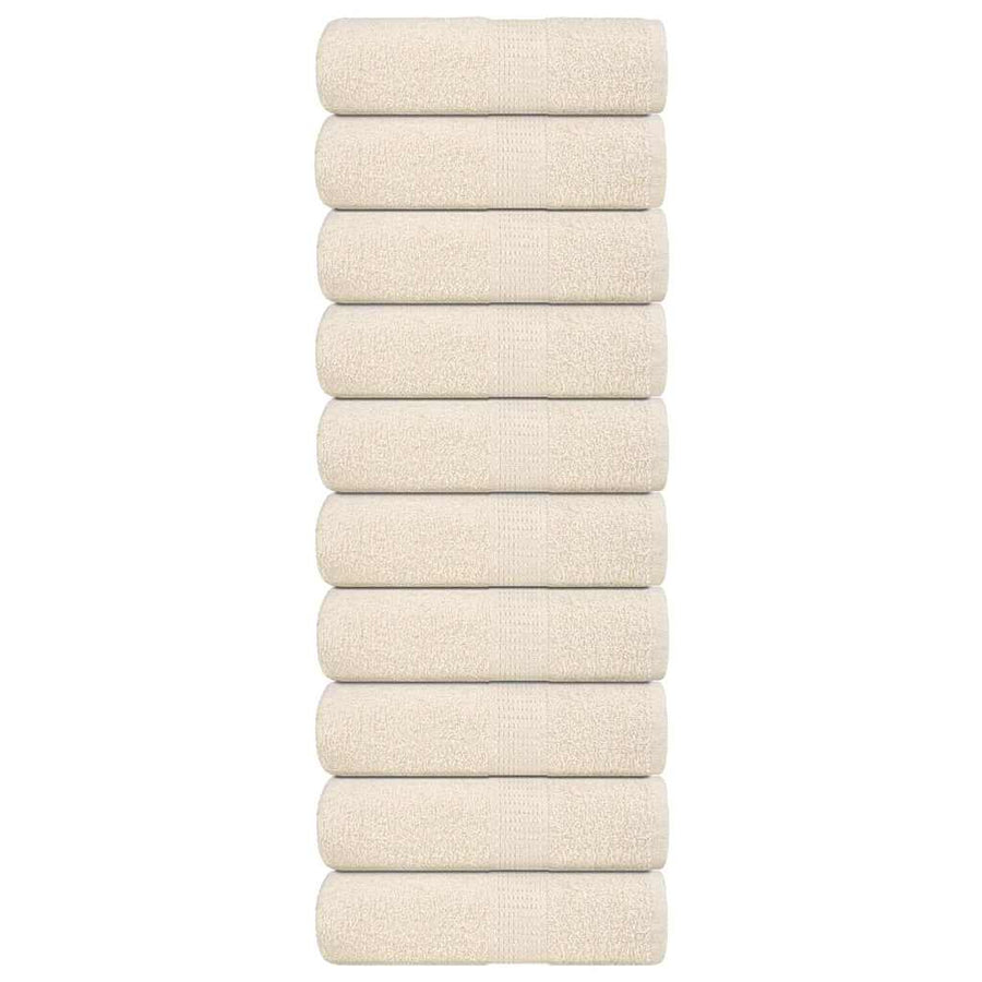 Zeepdoekjes 10 st 30x30 cm 360 g/m² 100% katoen crèmekleurig