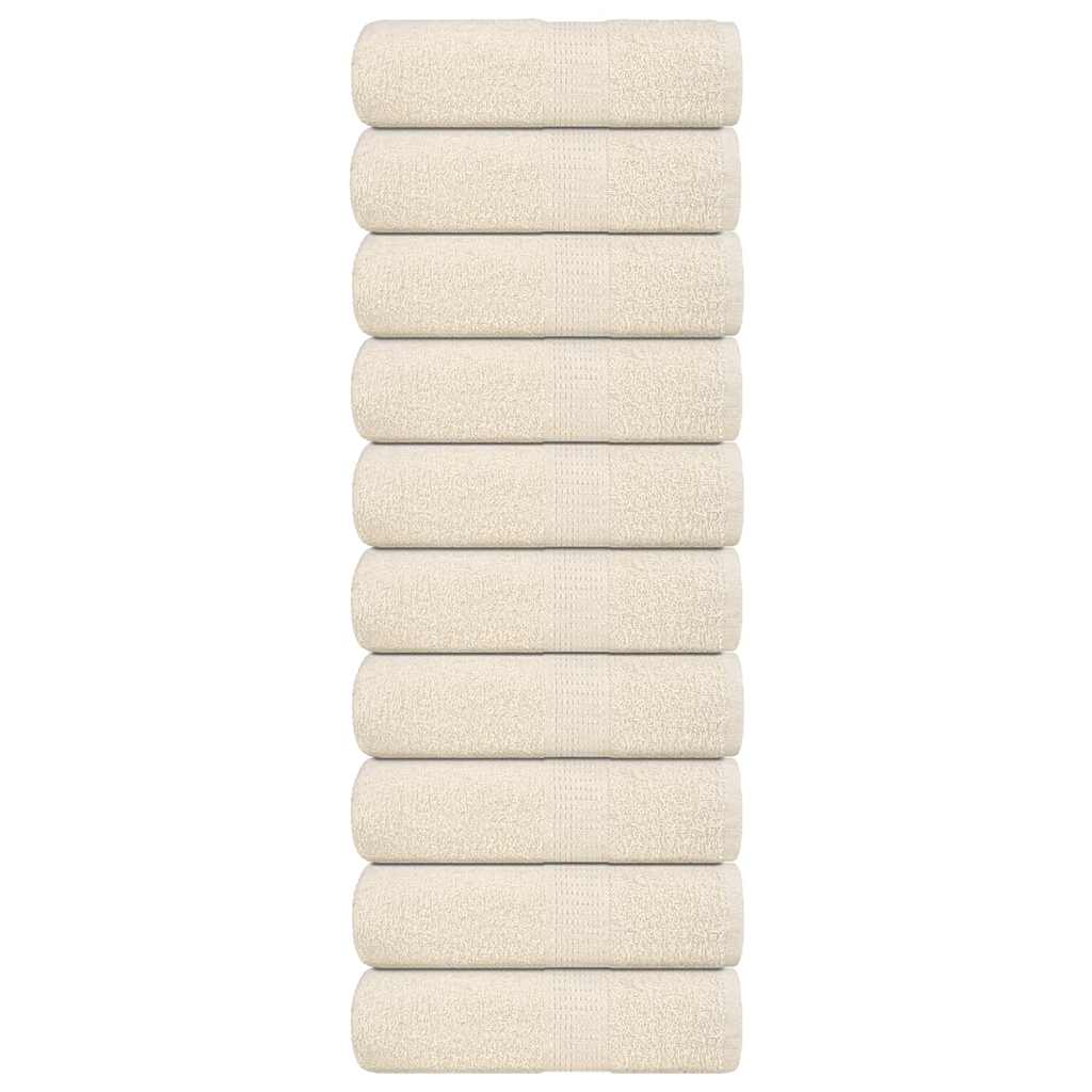 Gastendoekjes 10 st 30x50 cm 360 g/m² 100% katoen crèmekleurig