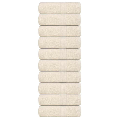 Gastendoekjes 10 st 30x50 cm 360 g/m² 100% katoen crèmekleurig
