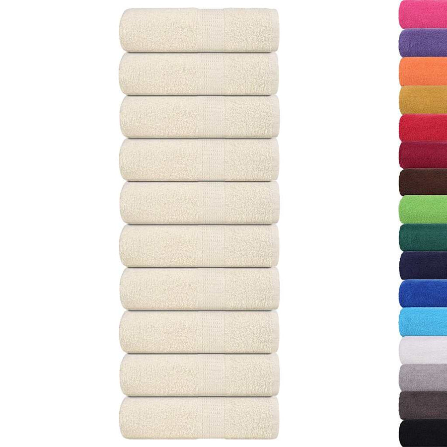 Gastendoekjes 10 st 30x50 cm 360 g/m² 100% katoen crèmekleurig