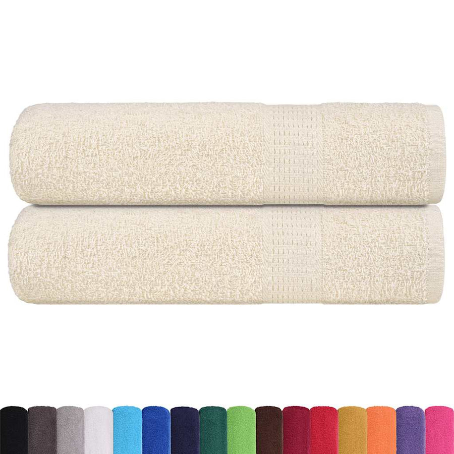 Handdoeken 2 st 50x100 cm 360 g/m² 100% katoen crèmekleurig