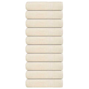 Handdoeken 10 st 50x100 cm crème